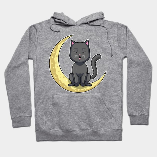 Cat Night Moon Hoodie by Markus Schnabel